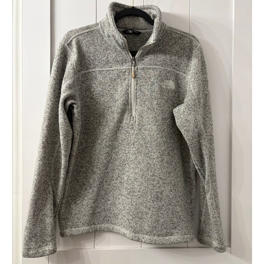 North Face Half Zip Pullover Heather Gray Men's Size S EUC